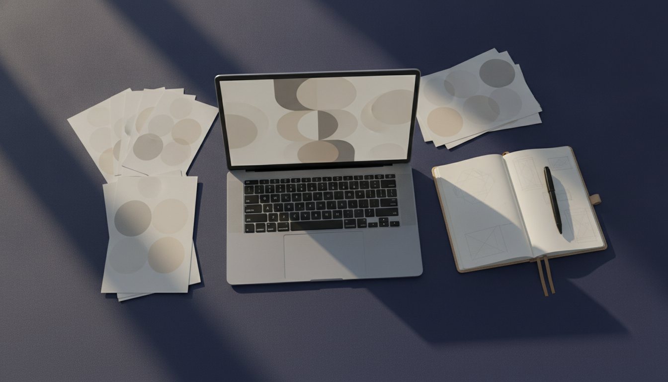 AI content for SEO planning at a small business desk