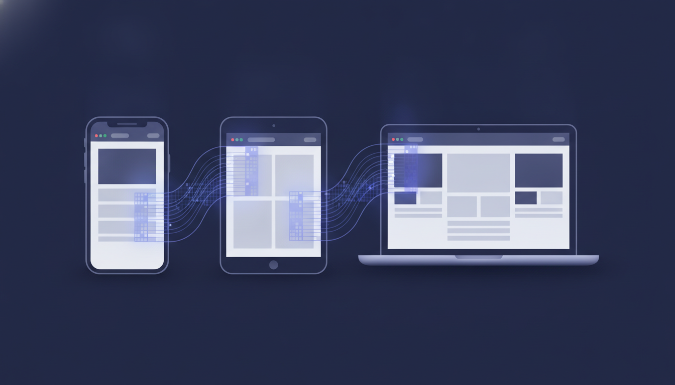 One website adapting across phone, tablet and laptop