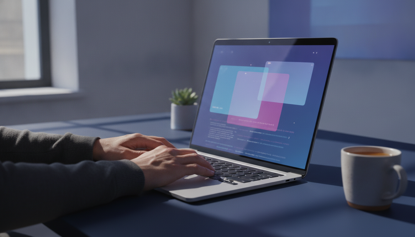 Developer reviewing a React interface on a laptop