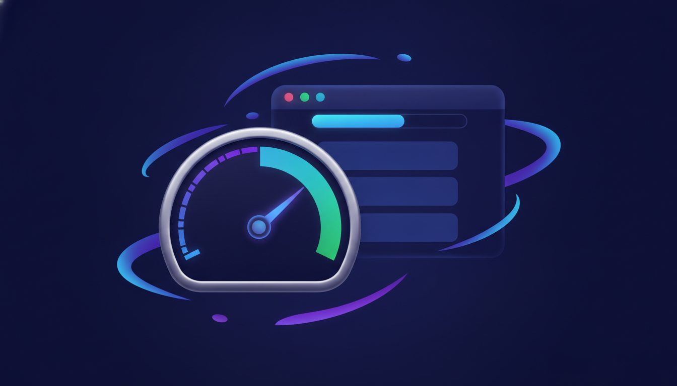 Website speed and Core Web Vitals performance gauge